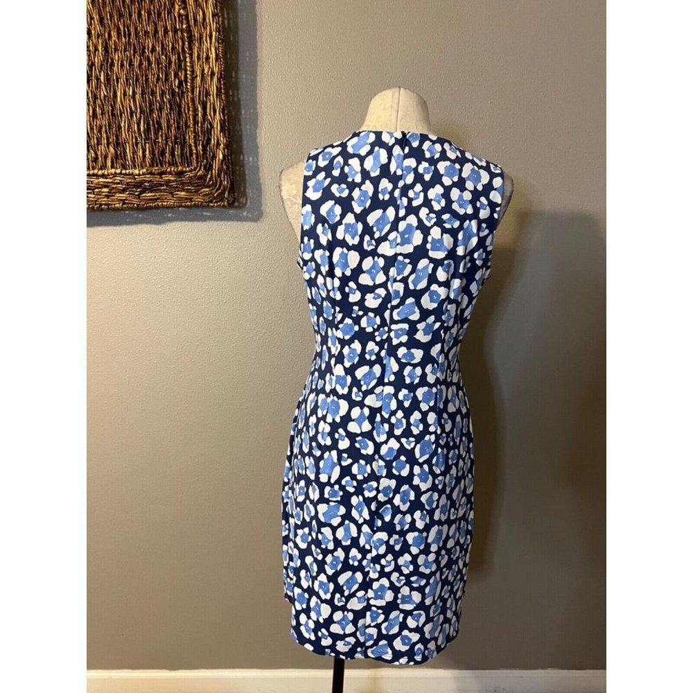 J. McLaughlin Sophia Dress M Medium Blue White Stretch Catalina Cloth $219 - Picture 5 of 13